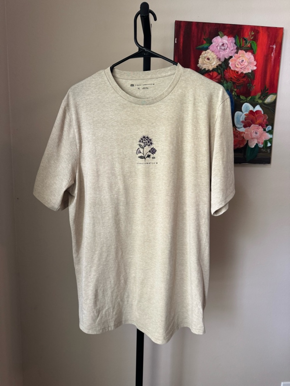 Men's Beige Graphic Crewneck T-Shirt